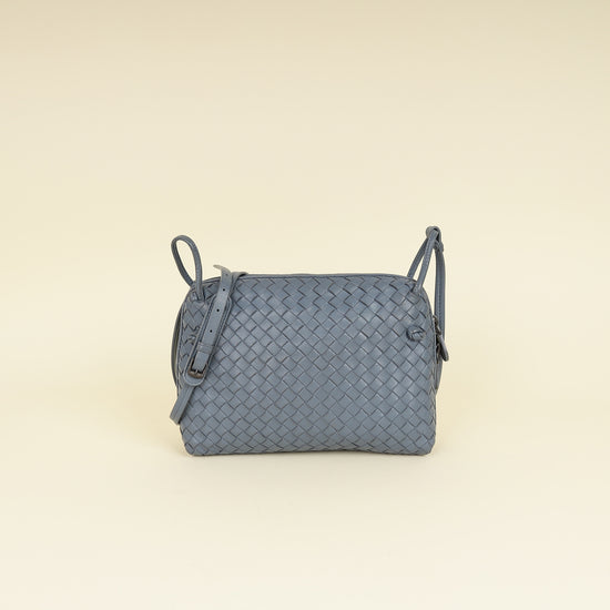 Bottega Veneta Bluish Grey Intrecciato Nappa Nodini Crossbody Bag-Bottega Veneta-THE CLOSET