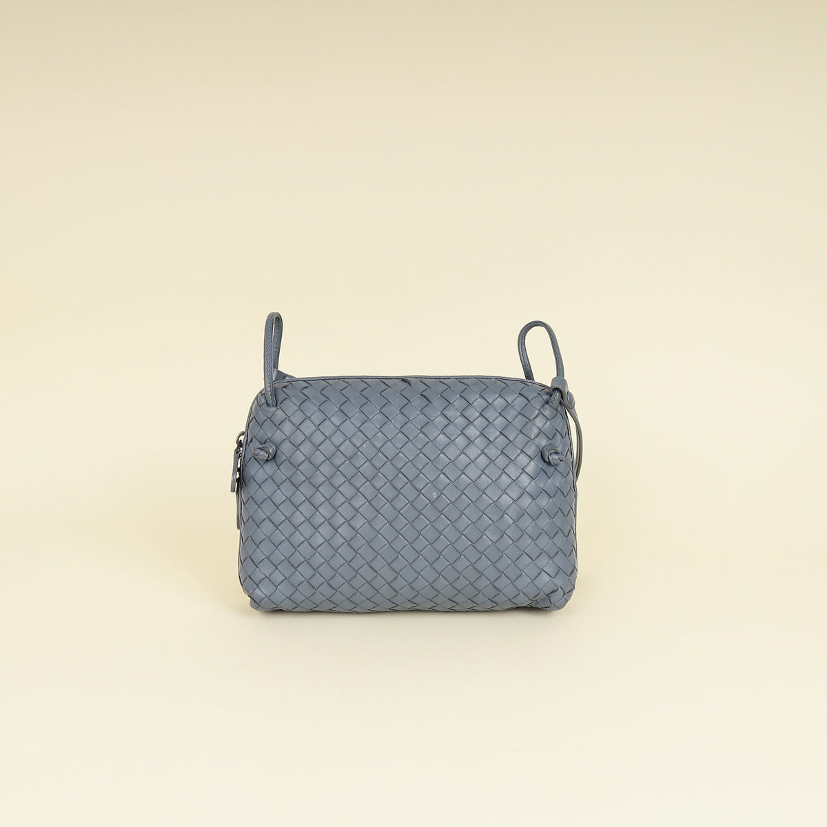 Bottega Veneta Bluish Grey Intrecciato Nappa Nodini Crossbody Bag-Bottega Veneta-THE CLOSET