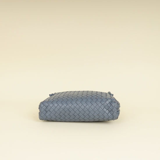 Bottega Veneta Bluish Grey Intrecciato Nappa Nodini Crossbody Bag-Bottega Veneta-THE CLOSET