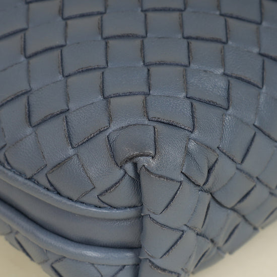 Bottega Veneta Bluish Grey Intrecciato Nappa Nodini Crossbody Bag-Bottega Veneta-THE CLOSET
