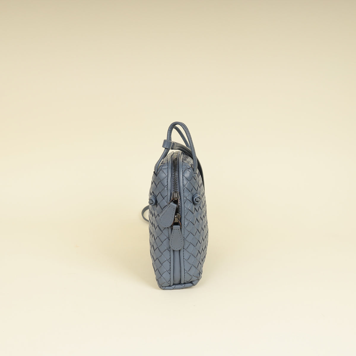 Bottega Veneta Bluish Grey Intrecciato Nappa Nodini Crossbody Bag-Bottega Veneta-THE CLOSET