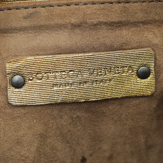 Bottega Veneta Metallic Gold Intrecciato Nodini Crossbody Bag – The Closet
