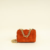 Bottega Veneta Orange Padded Chain Cassette Bag