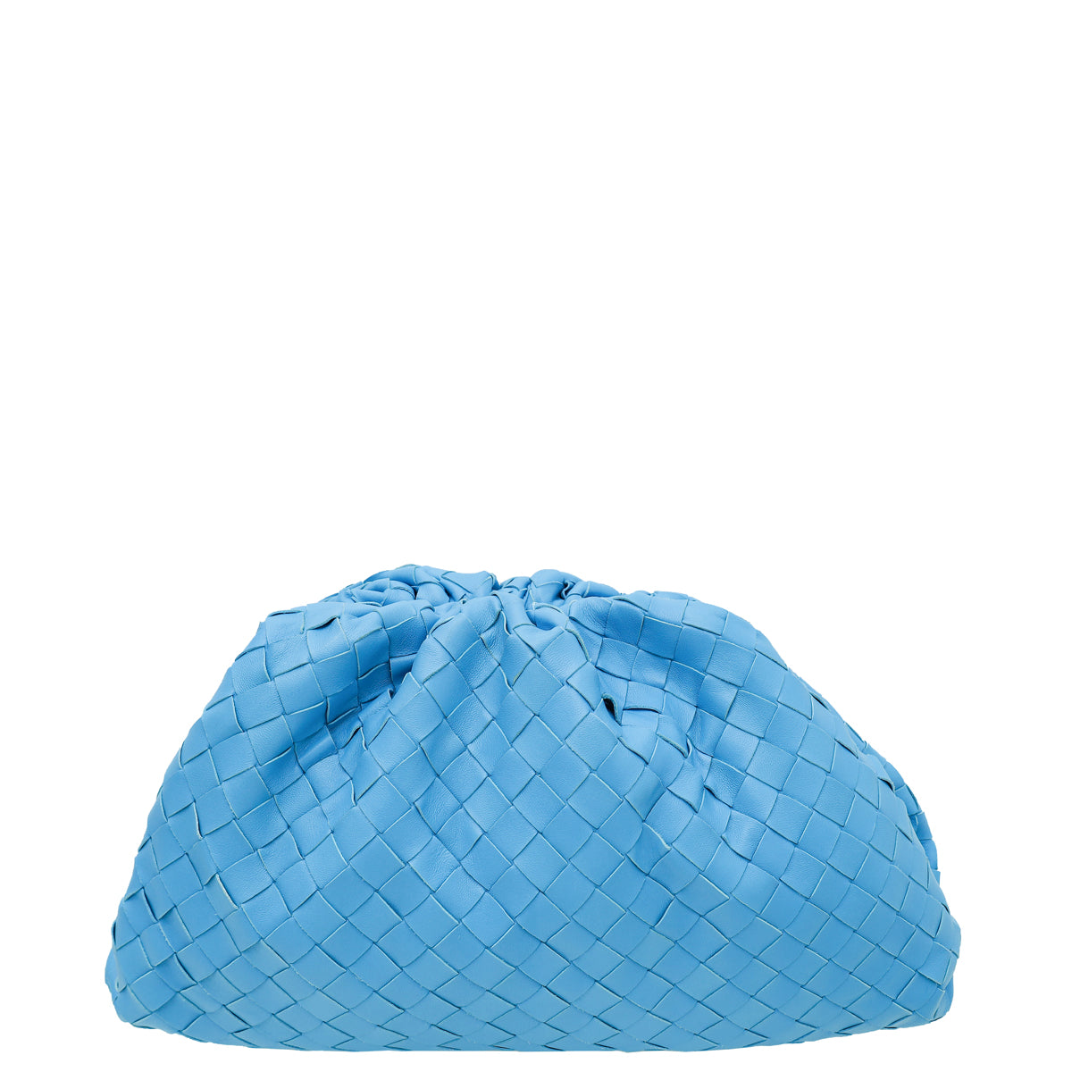 Bottega Veneta Blue Intrecciato Nappa The Pouch Clutch-Bottega Veneta-THE CLOSET