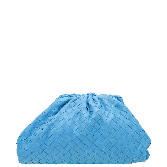 Bottega Veneta Blue Intrecciato Nappa The Pouch Clutch