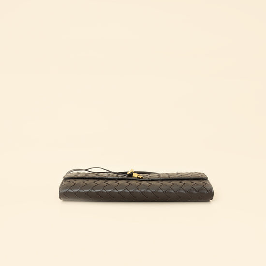 Bottega Veneta Fondant Brown Intrecciato Andiamo Clutch-Bottega Veneta-THE CLOSET
