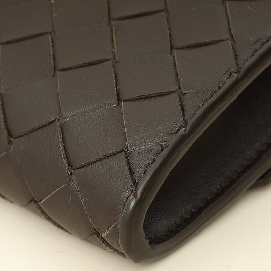 Bottega Veneta Fondant Brown Intrecciato Andiamo Clutch-Bottega Veneta-THE CLOSET