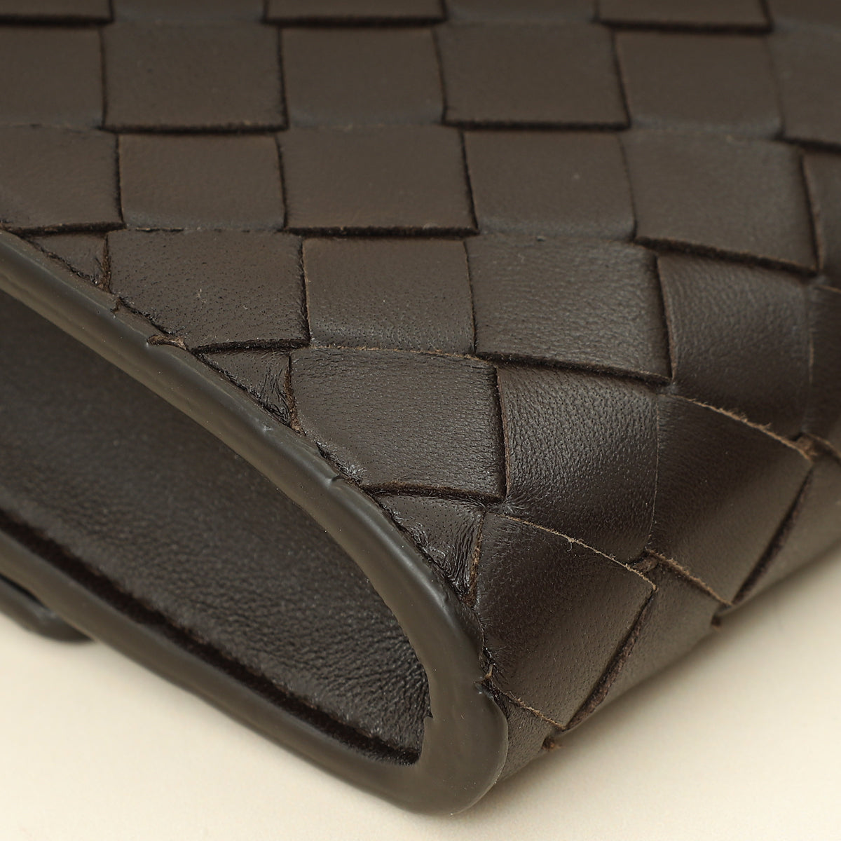 Bottega Veneta Fondant Brown Intrecciato Andiamo Clutch-Bottega Veneta-THE CLOSET