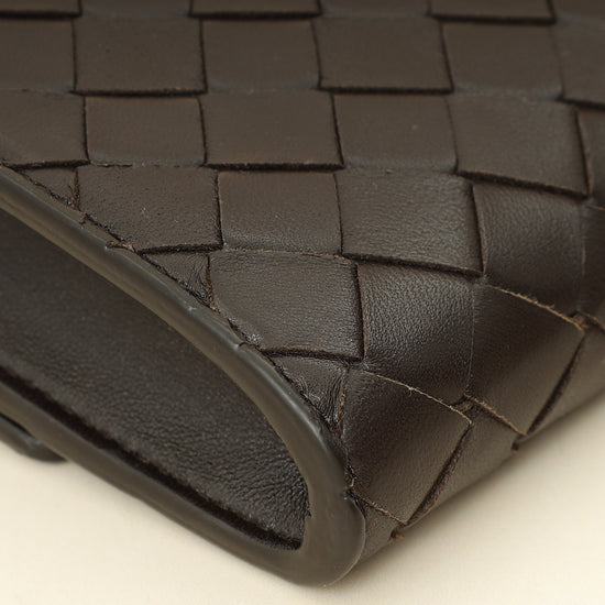 Bottega Veneta Fondant Brown Intrecciato Andiamo Clutch-Bottega Veneta-THE CLOSET