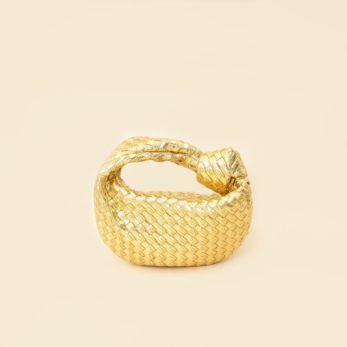 Bottega Veneta Metallic Gold Mini Jodie Bag-Bottega Veneta-THE CLOSET