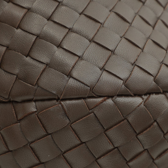 Bottega Veneta Chocolate Intrecciato Ball Top Handle Bag-Bottega Veneta-THE CLOSET