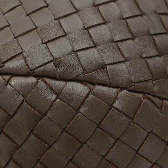 Bottega Veneta Chocolate Intrecciato Ball Top Handle Bag-Bottega Veneta-THE CLOSET