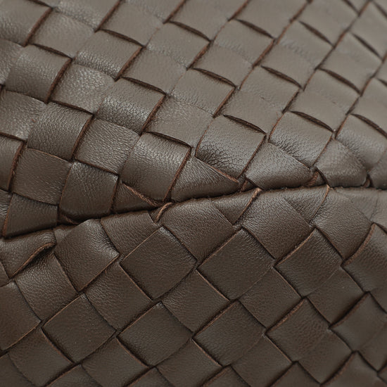 Bottega Veneta Chocolate Intrecciato Ball Top Handle Bag-Bottega Veneta-THE CLOSET