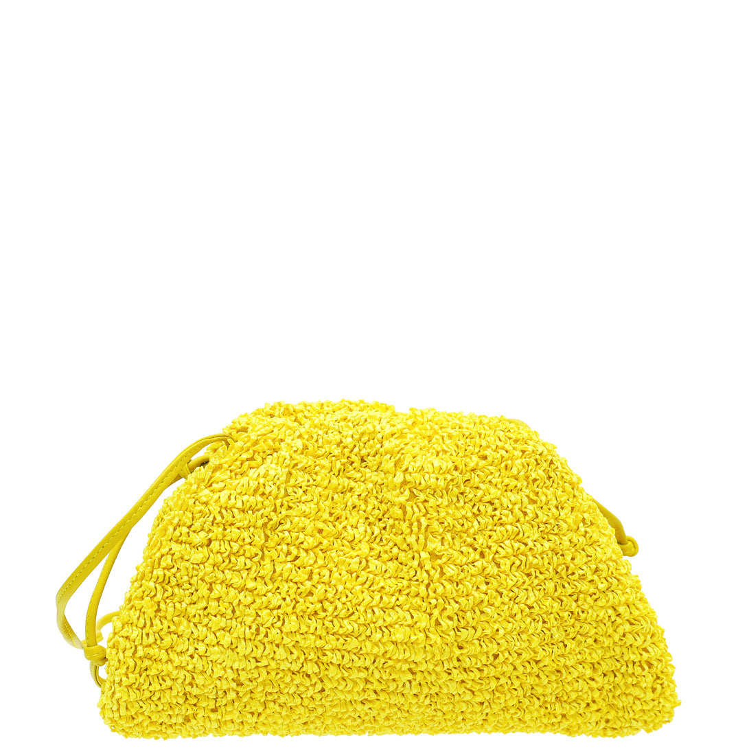 Bottega Veneta Yellow Boucle Curly Raffia The Mini Pouch Bag