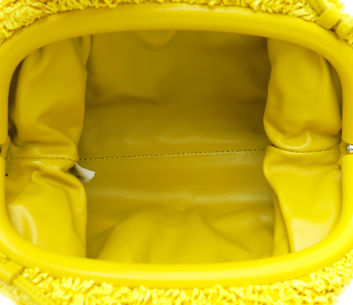 Bottega Veneta Yellow Boucle Curly Raffia The Mini Pouch Bag – THE