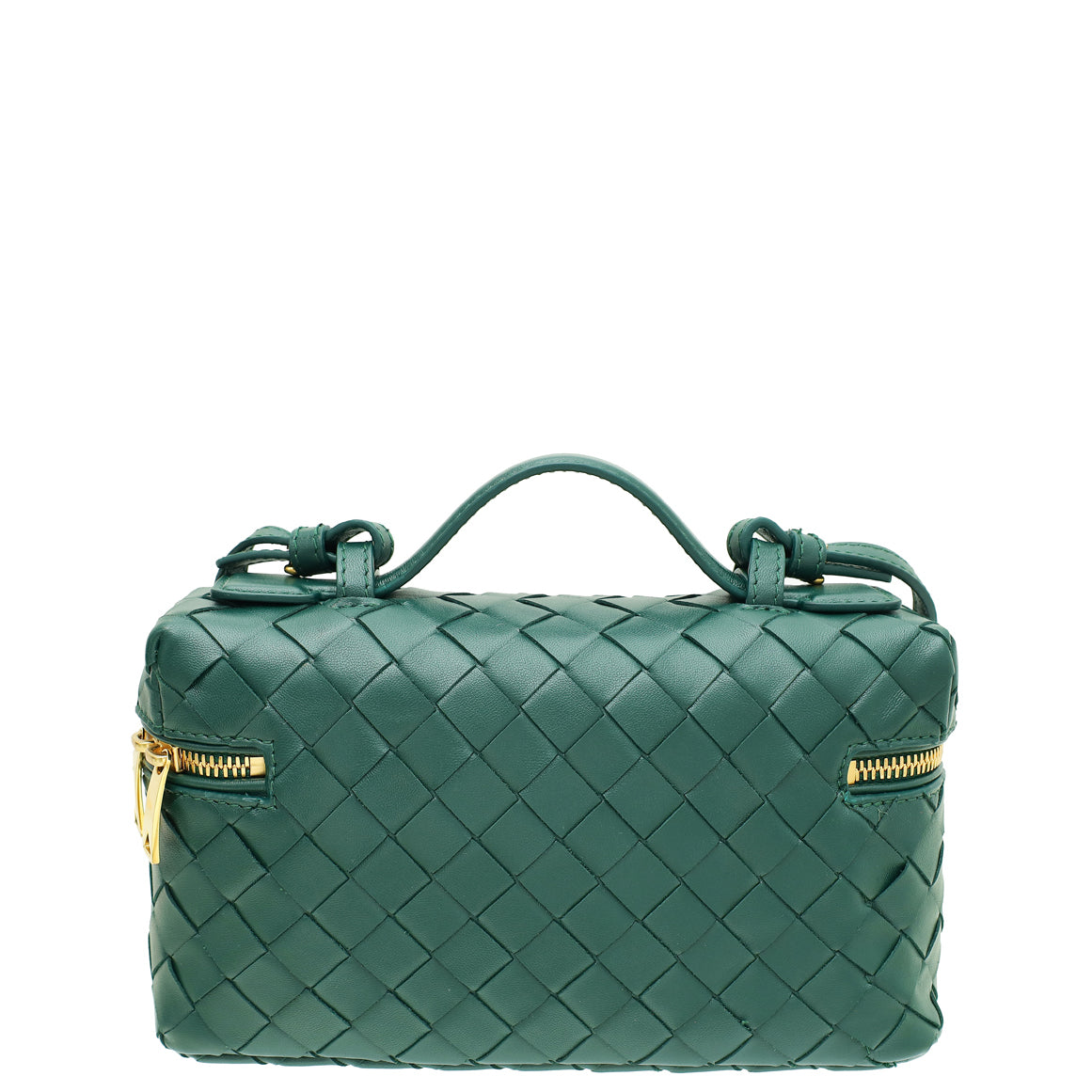 Bottega Veneta Emerald Green Vanity Case on Strap-Bottega Veneta-THE CLOSET