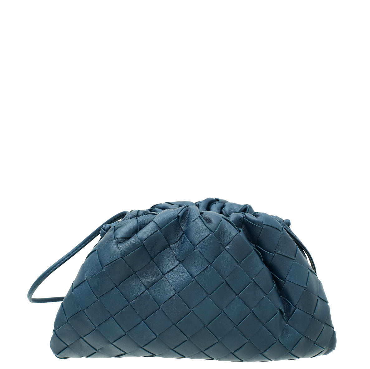 Bottega Veneta Deep Blue Intrecciato Nappa Mini Pouch Bag-Bottega Veneta-THE CLOSET