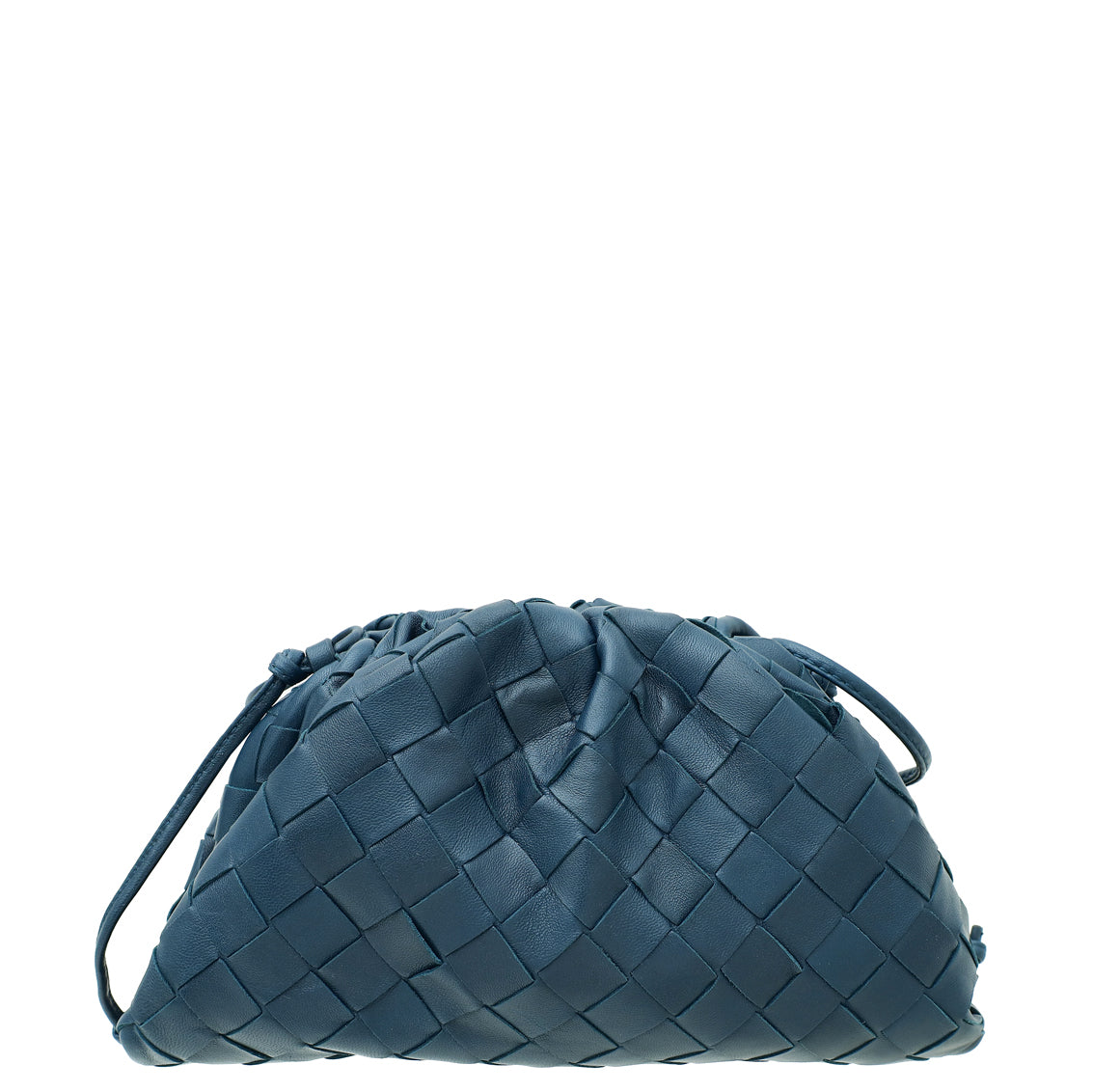 Bottega Veneta Deep Blue Intrecciato Nappa Mini Pouch Bag-Bottega Veneta-THE CLOSET