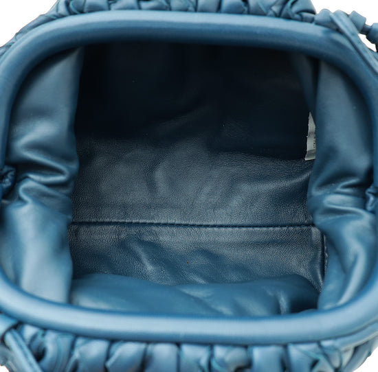 Bottega Veneta Deep Blue Intrecciato Nappa Mini Pouch Bag