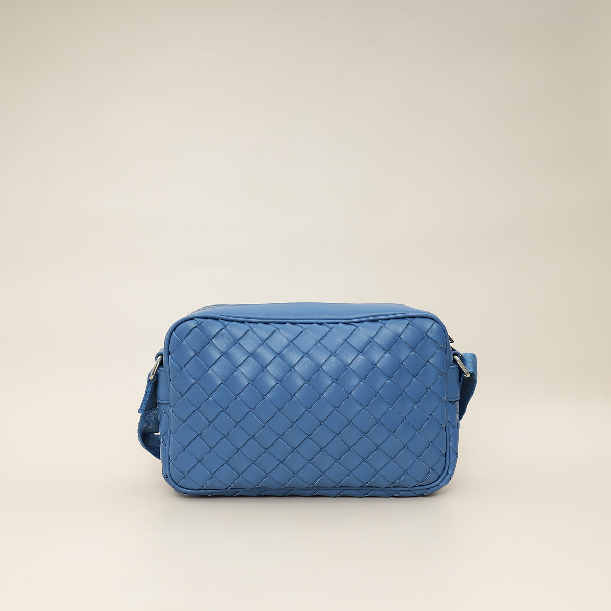 Bottega Veneta Blue Intrecciato Men's Classic Camera Bag-Bottega Veneta-THE CLOSET