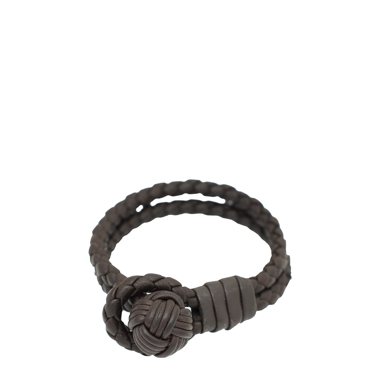 Bottega Veneta Brown Intrecciato Braided Double Bracelet-Bottega Veneta-THE CLOSET
