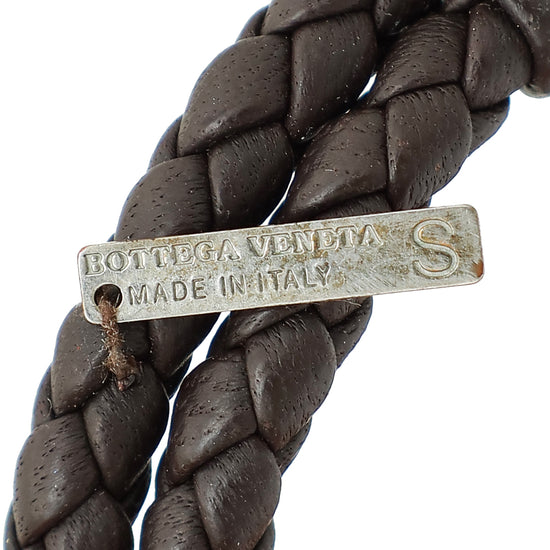 Bottega Veneta Brown Intrecciato Braided Double Bracelet