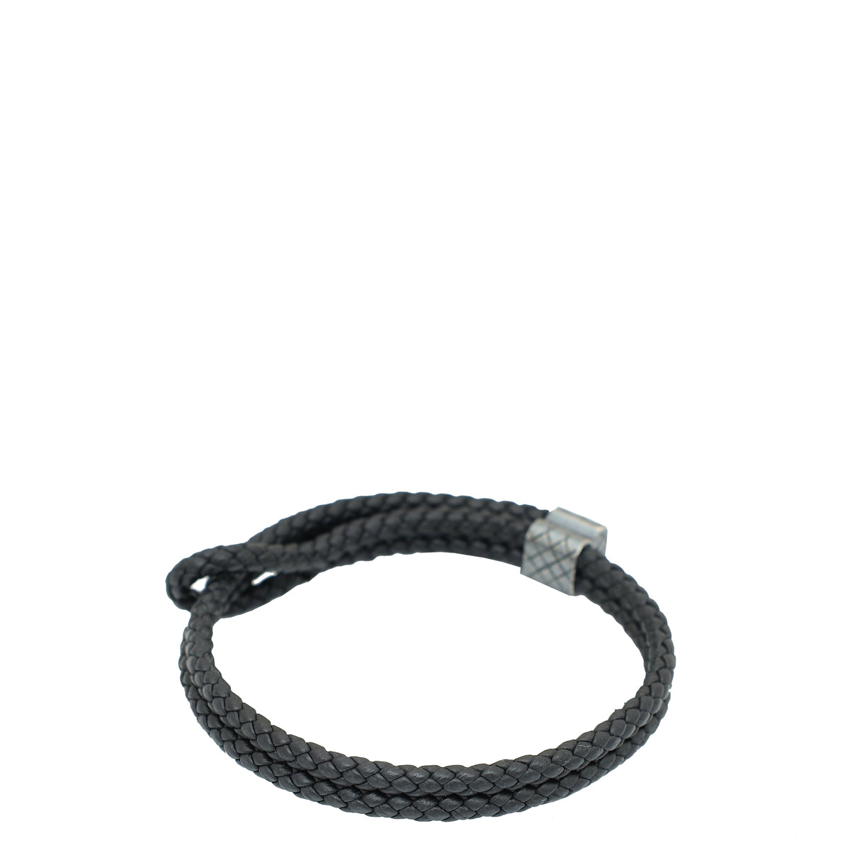 Bottega Veneta Black Woven w/Sterling Silver Adjustable Bracelet-Bottega Veneta-THE CLOSET
