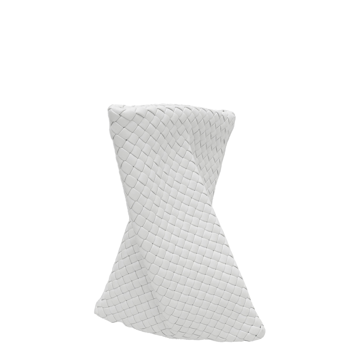 Bottega Veneta White Intrecciato Nappa Crisscross Clutch-Bottega Veneta-THE CLOSET
