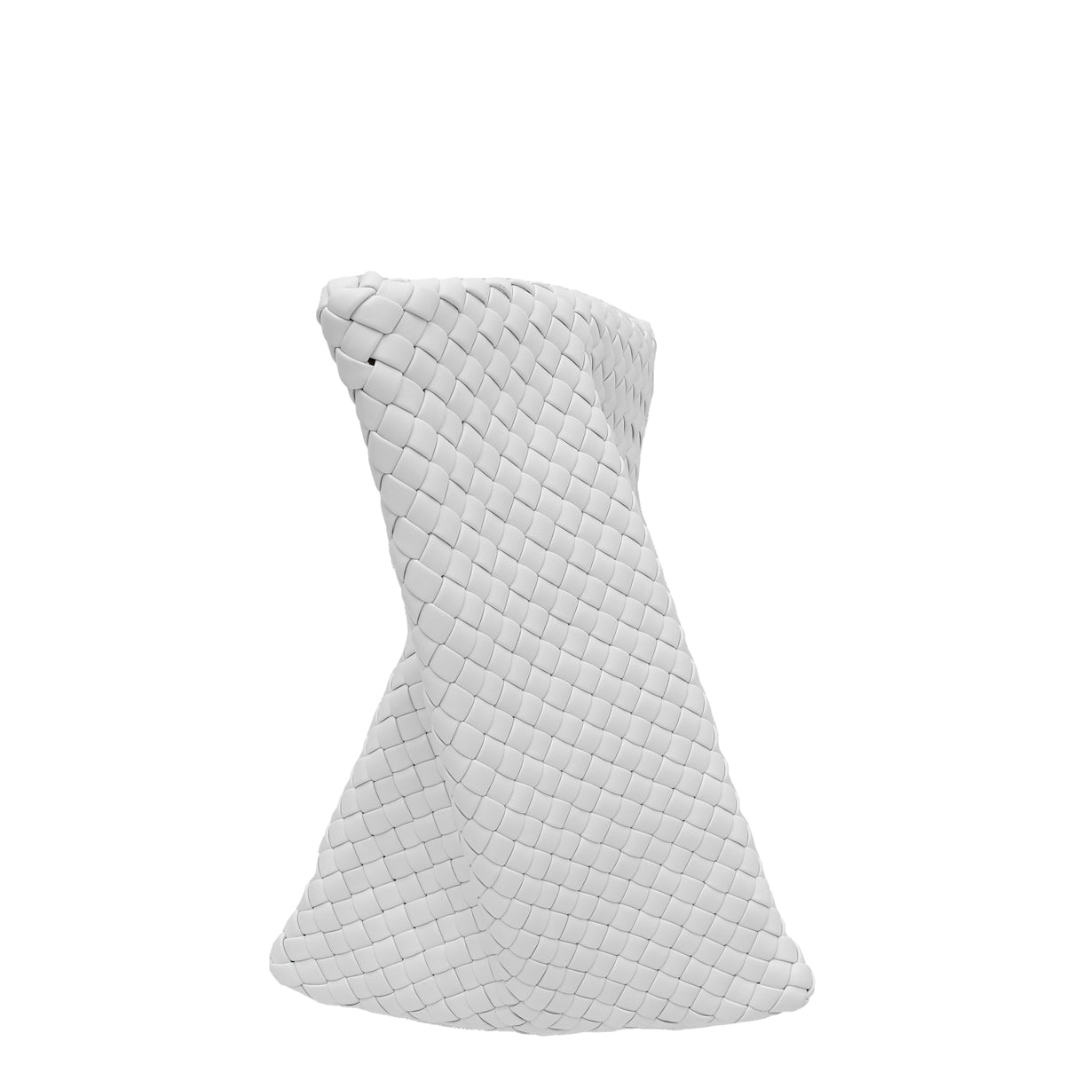 Bottega Veneta White Intrecciato Nappa Crisscross Clutch-Bottega Veneta-THE CLOSET