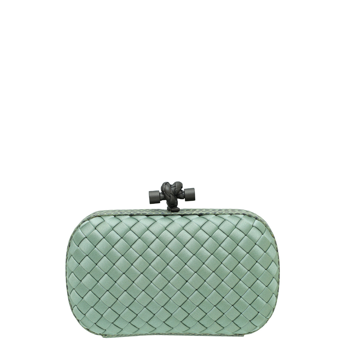 Bottega Veneta Mint Satin Ayers Stretch Knot Mini Clutch-Bottega Veneta-THE CLOSET