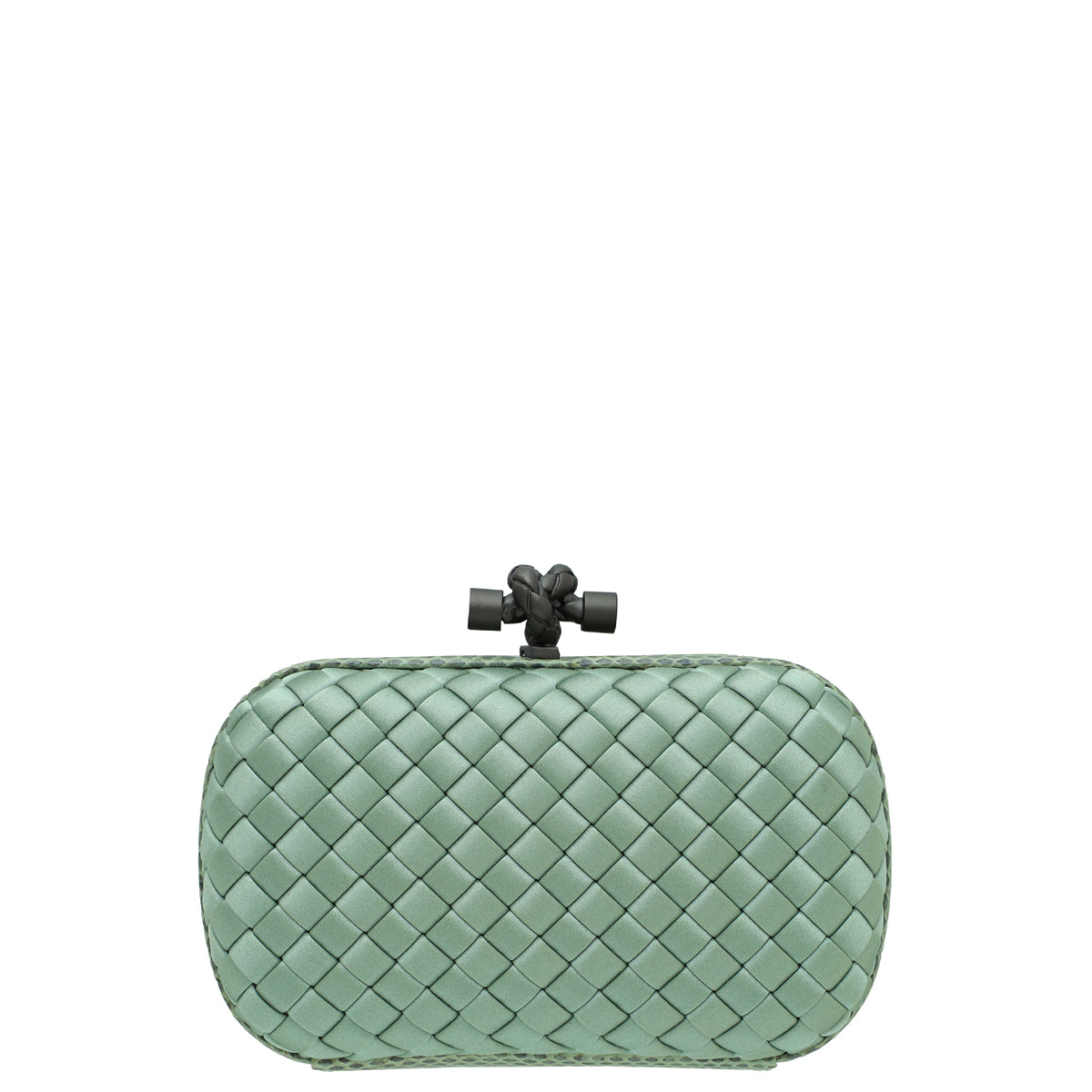 Bottega Veneta Mint Satin Ayers Stretch Knot Mini Clutch-Bottega Veneta-THE CLOSET