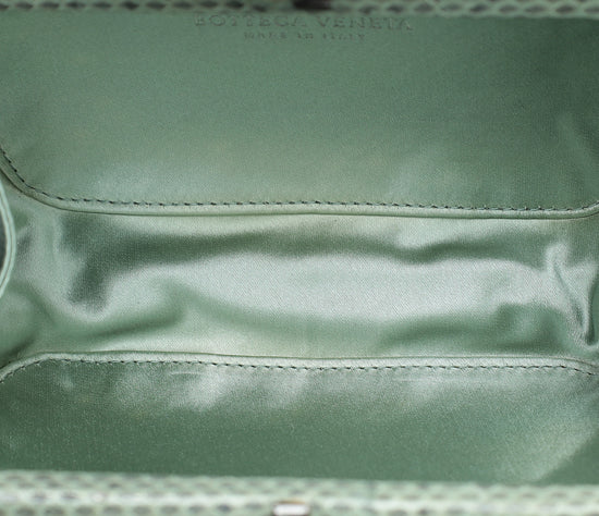 Bottega Veneta Mint Satin Ayers Stretch Knot Mini Clutch