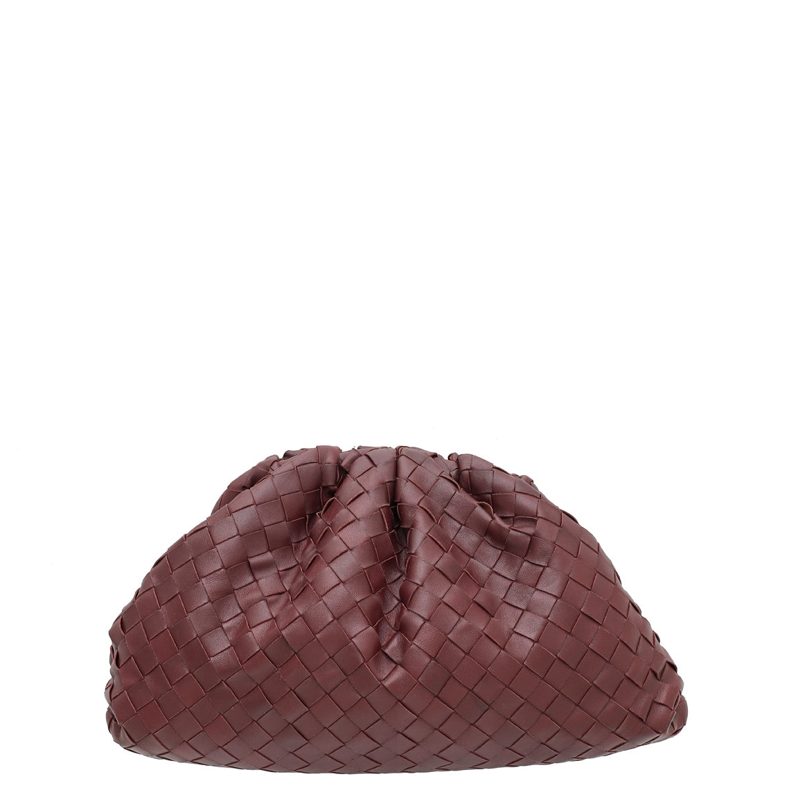 Bottega Veneta Burgundy Intrecciato Nappa The Pouch Clutch-Bottega Veneta-THE CLOSET
