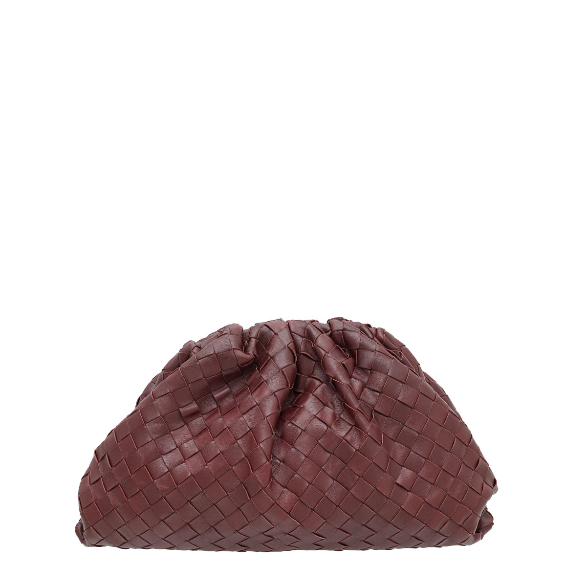 Bottega Veneta Burgundy Intrecciato Nappa The Pouch Clutch-Bottega Veneta-THE CLOSET