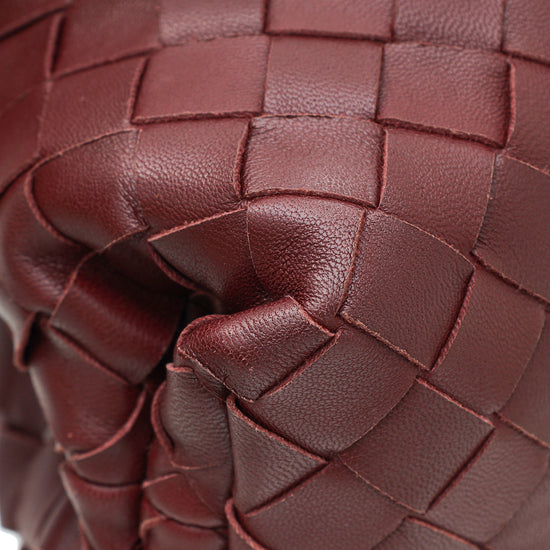 Bottega Veneta Burgundy Intrecciato Nappa The Pouch Clutch