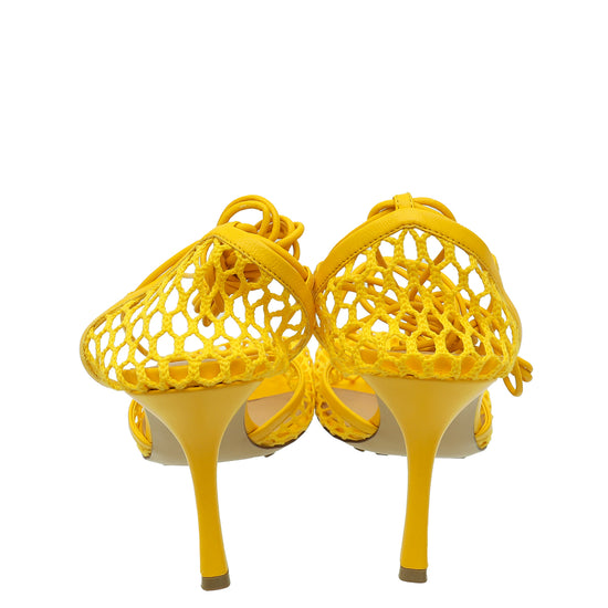 Bottega Veneta Yellow Stretch Sandals 38