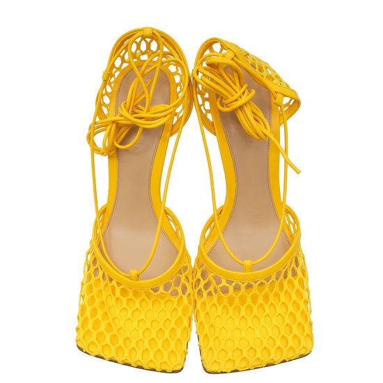 Bottega Veneta Yellow Stretch Sandals 38