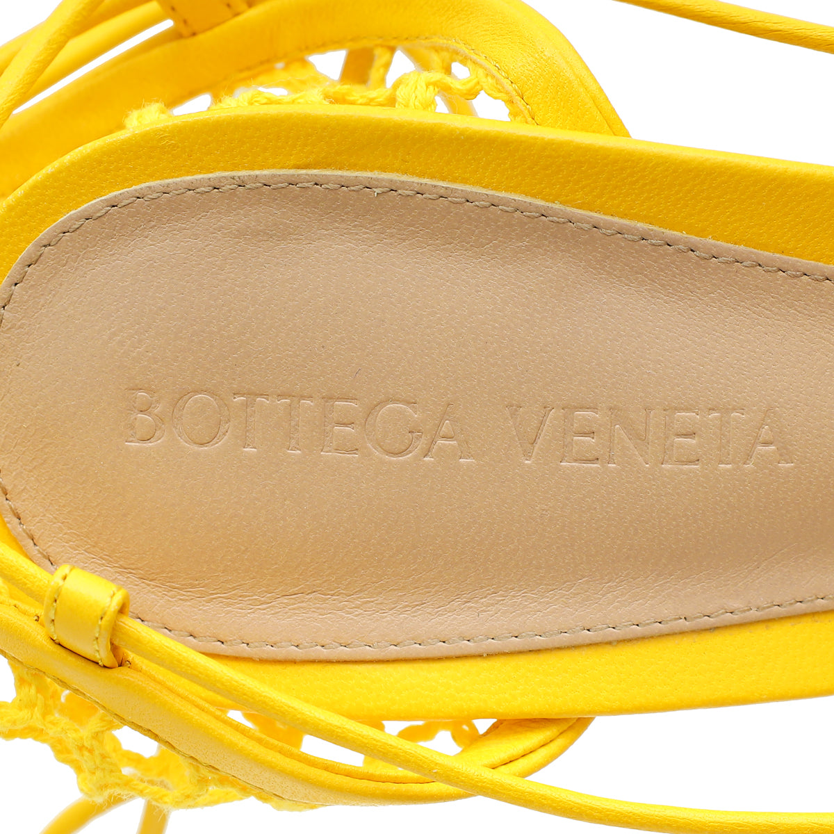 Bottega Veneta Yellow Stretch Sandals 38