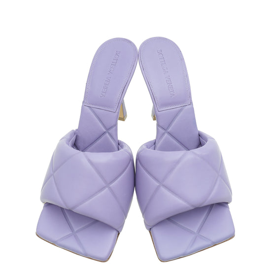 Bottega Veneta Lavander Embossed Lido Mules 37