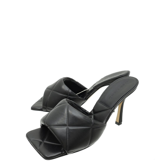 Bottega Veneta Black Embossed Lido Mules 38