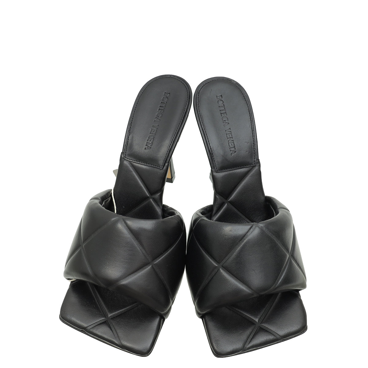 Bottega Veneta Black Embossed Lido Mules 38