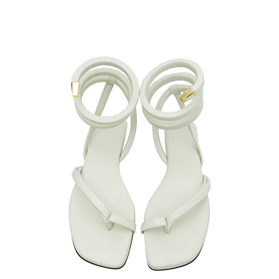 Bottega Veneta Cream Spiral Flat Sandals 36.5