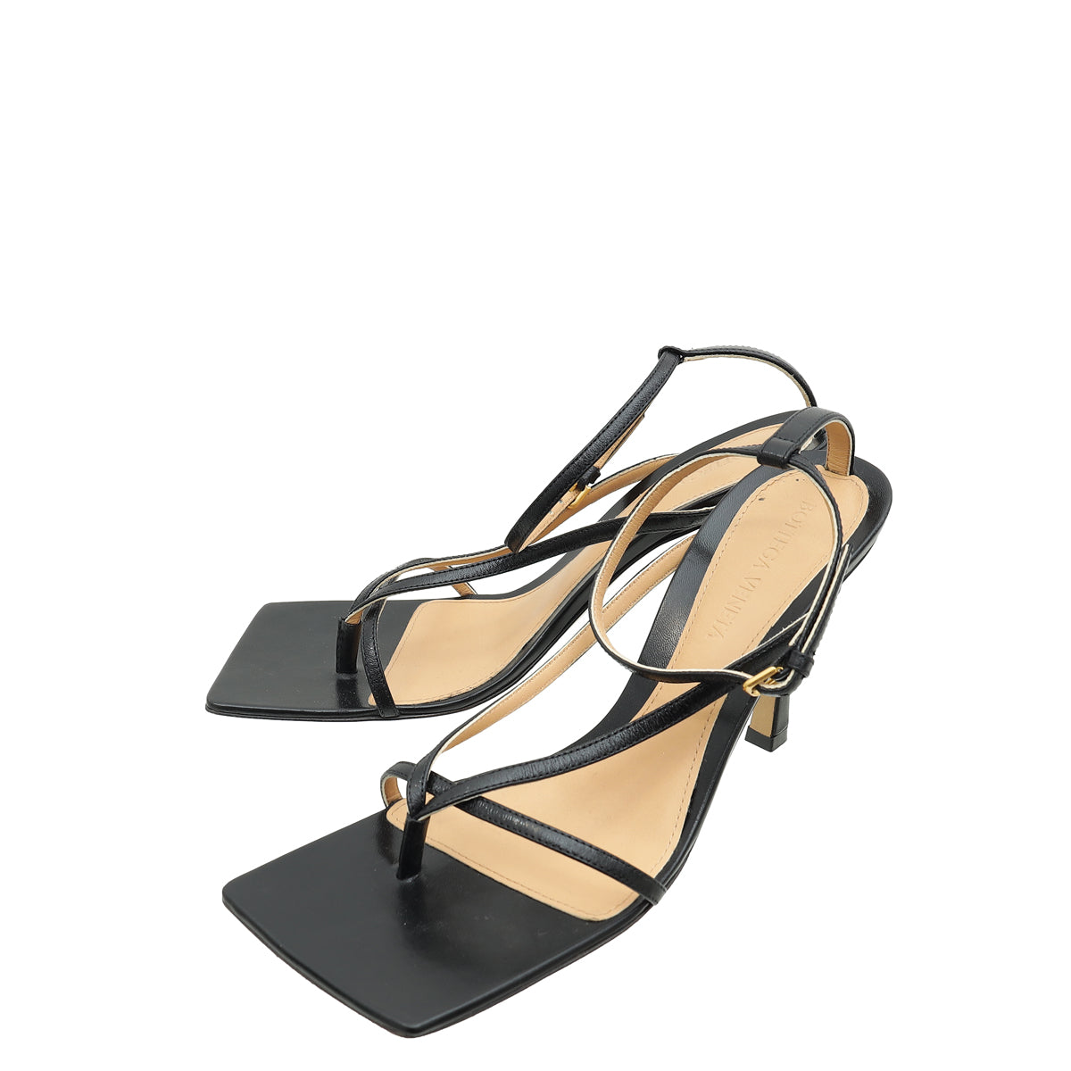 Bottega Veneta Black Stretch Strap Sandal 37.5-Bottega Veneta-THE CLOSET