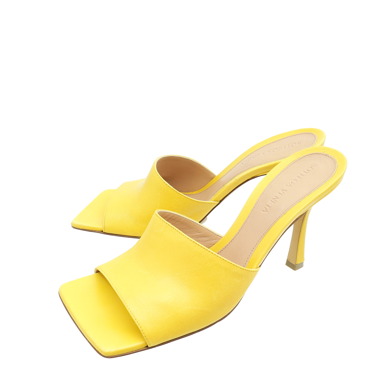 Bottega Veneta Yellow Stretch Heeled Mule 37-Bottega Veneta-THE CLOSET