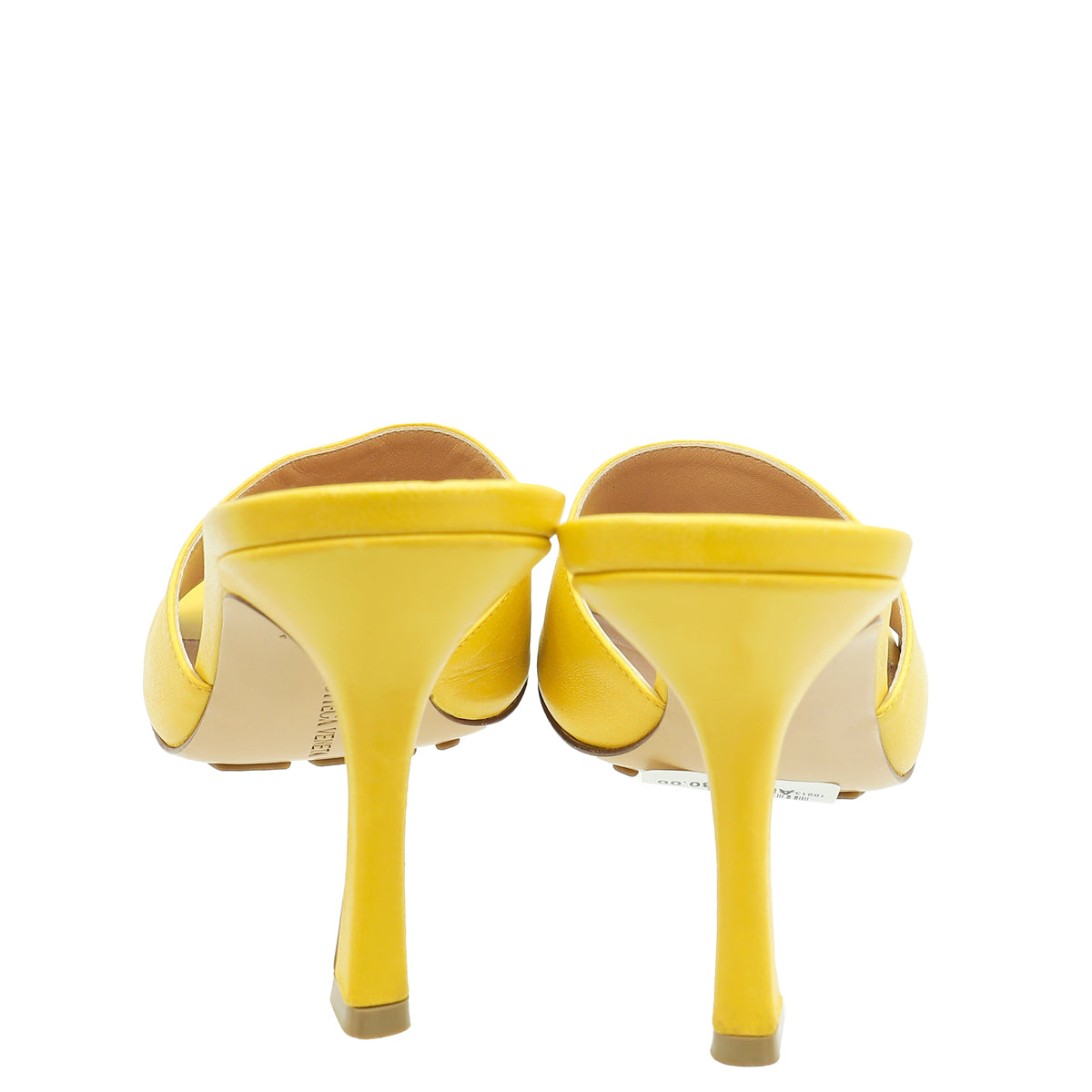 Bottega Veneta Yellow Stretch Heeled Mule 37 | Pre-Owned The