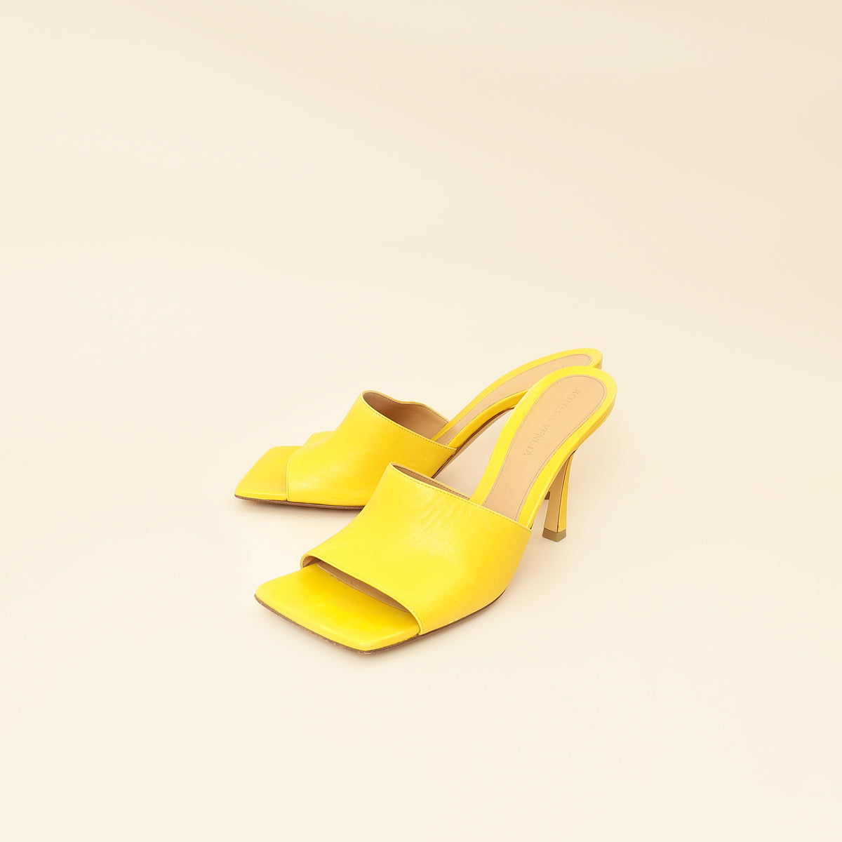 Bottega Veneta Yellow Stretch Heeled Mule 38.5-Bottega Veneta-THE CLOSET