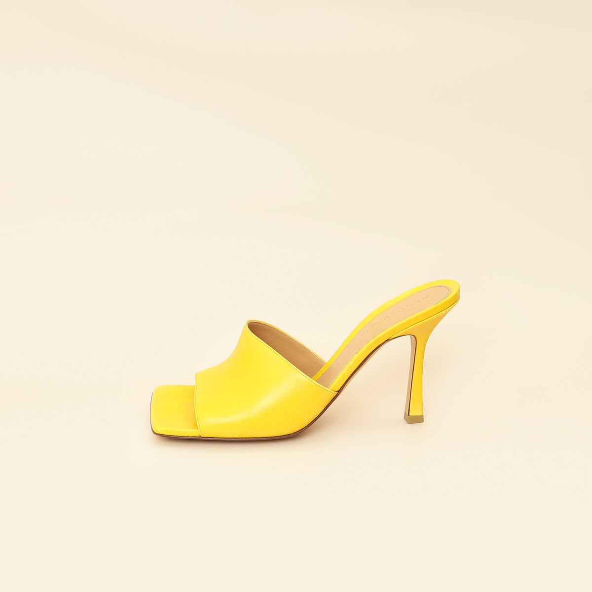 Bottega Veneta Yellow Stretch Heeled Mule 38.5-Bottega Veneta-THE CLOSET