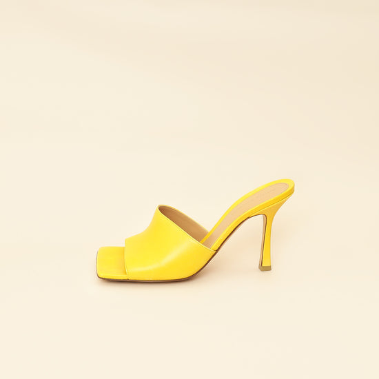 Bottega Veneta Yellow Stretch Heeled Mule 38.5-Bottega Veneta-THE CLOSET