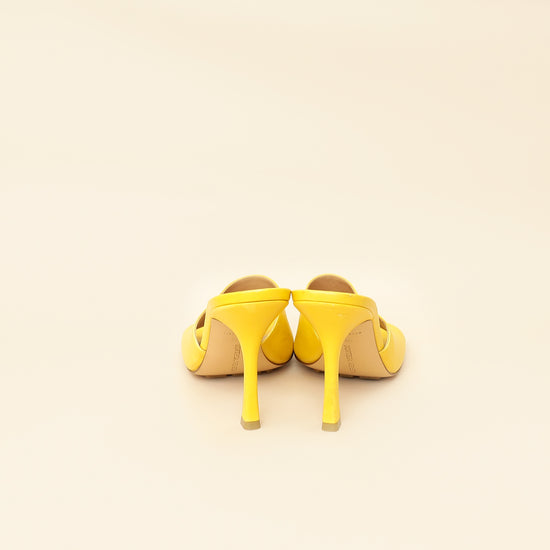 Bottega Veneta Yellow Stretch Heeled Mule 38.5-Bottega Veneta-THE CLOSET