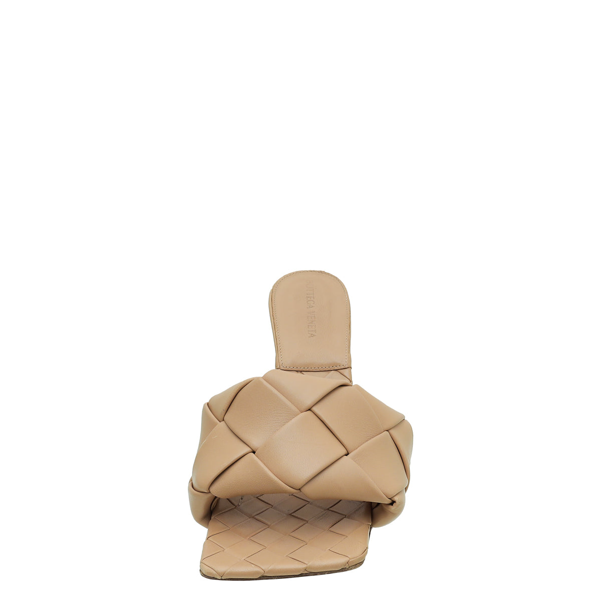 Bottega Veneta Beige Intrecciato Nappa Lido Heeled Mules 38.5-Bottega Veneta-THE CLOSET